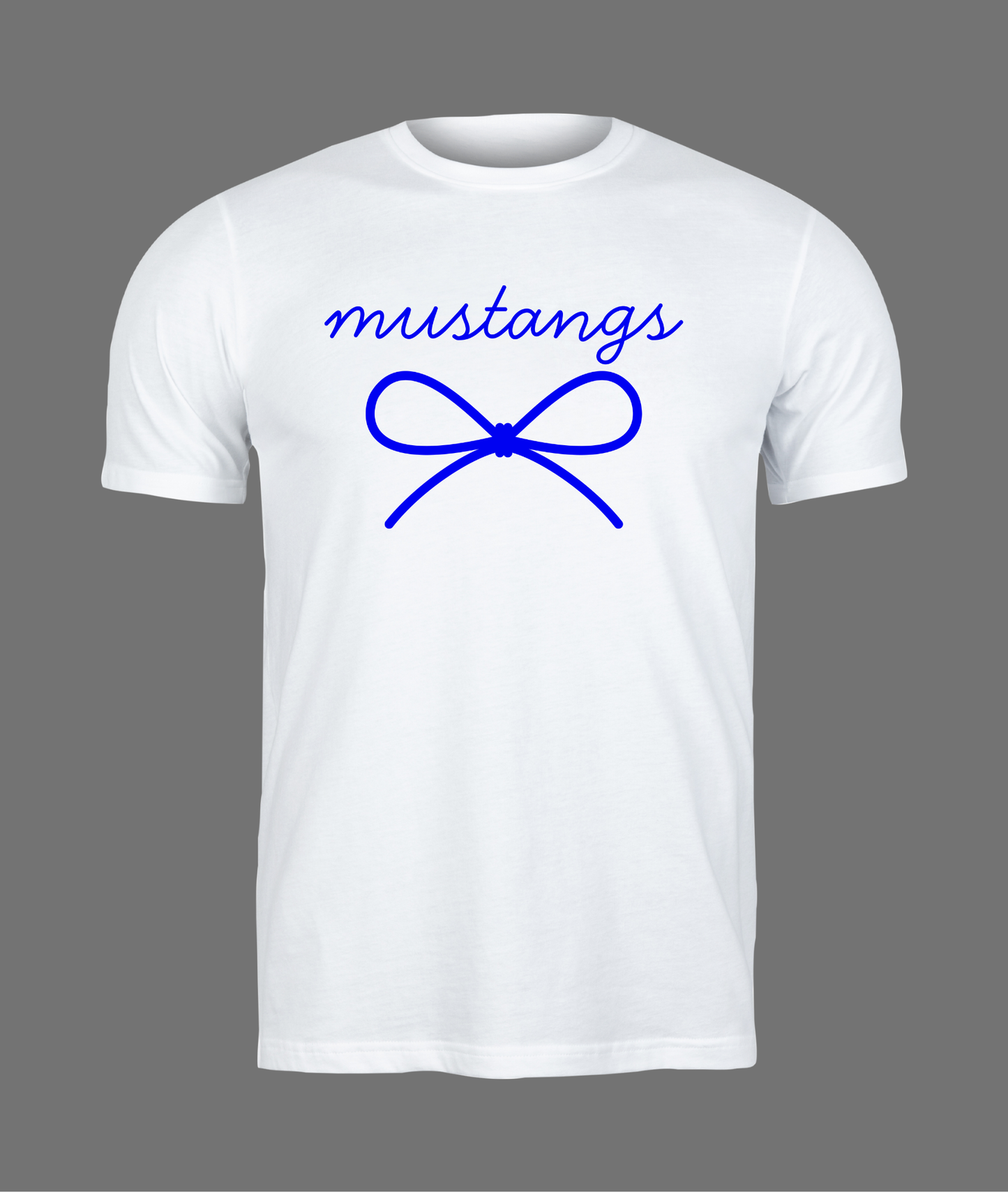 New Mustangs Bow Tee - Blue Design