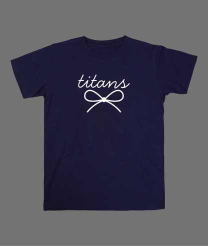 New Titans Simple Bow Tee - White & Yellow Design