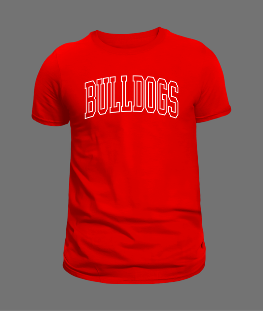 New Bulldogs Hollow Letter Tee - White Design