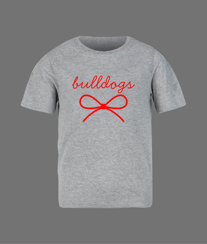 New Bulldogs Simple Bow Tee - Red Bow